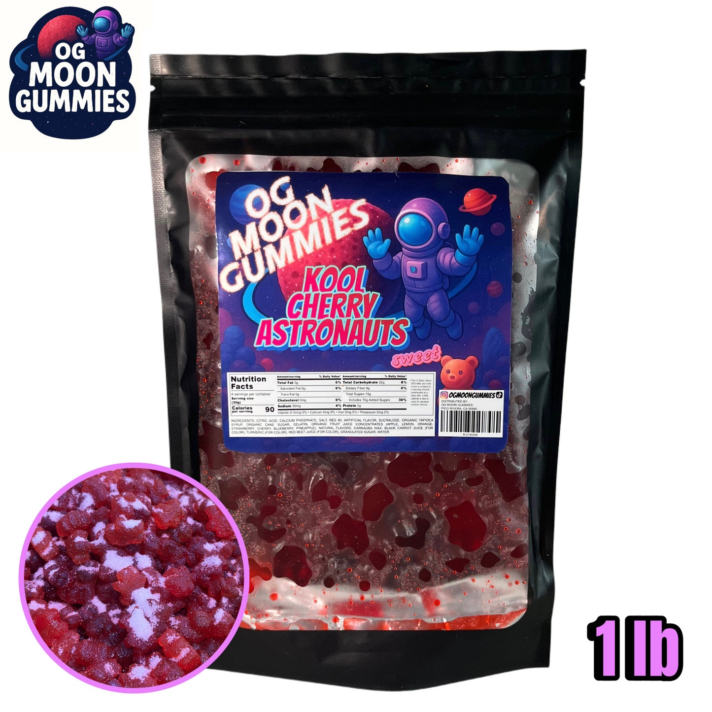 OGMoonGummies Viral Kool Cherry Astronauts - 1lb - Cherry Sweet Gummy Bears