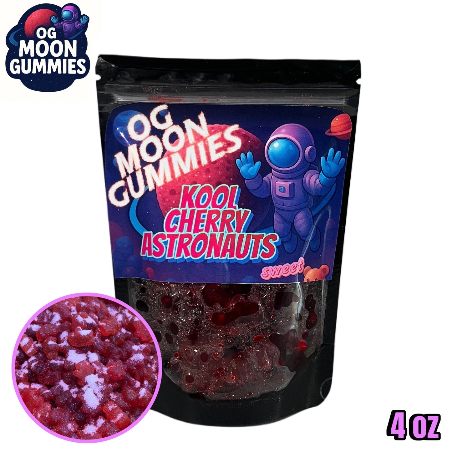 OGMoonGummies Viral Kool Cherry Astronauts - 4oz - Cherry Sweet Gummy Bears