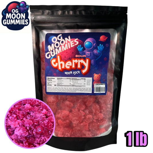 OGMoonGummies Viral Sour Cherry Moon Rock - 1lb - Sour Cherry Gushers