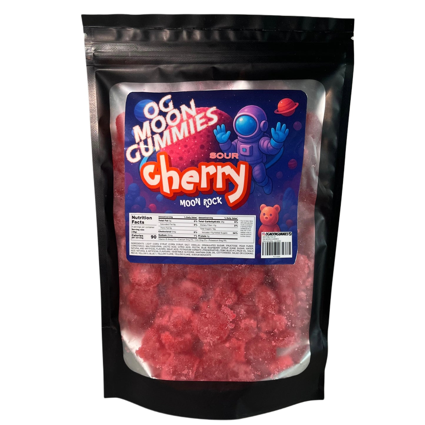 OGMoonGummies Viral Sour Cherry Moon Rock - 1lb - Sour Cherry Gushers