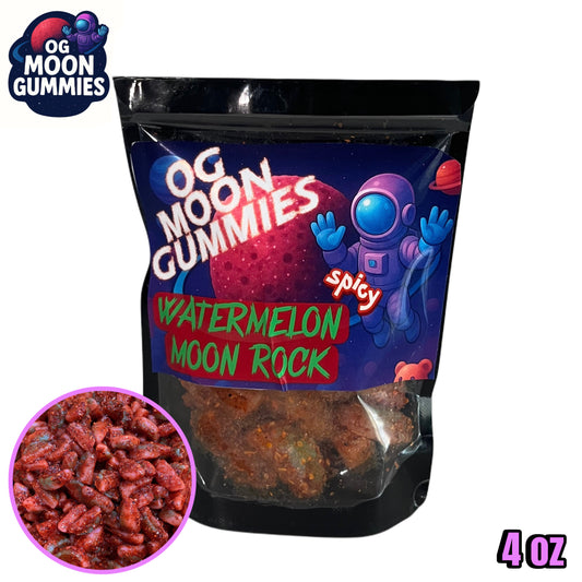 OGMoonGummies Viral Watermelon Moon Rock - 4oz - Spicy Watermelon Sour Patch Kids